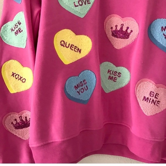 better together Valentine Sweatshirt Candy Hearts Conversation - Picture 4 of 11